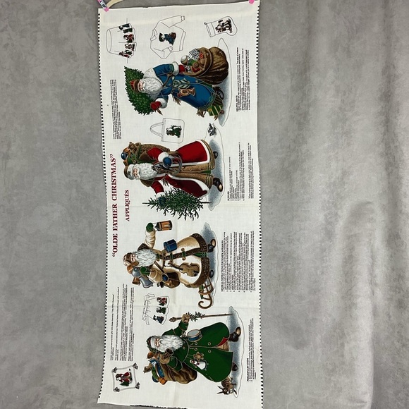 Vintage cotton Christmas fabric appliqués 4 Old World Santa Clauses - Picture 12 of 12